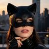 Fancy Prom Cat Women Mask BlackCosplay Half-Face Mask Cat Ear  Mask  Halloween Festival Party Mask