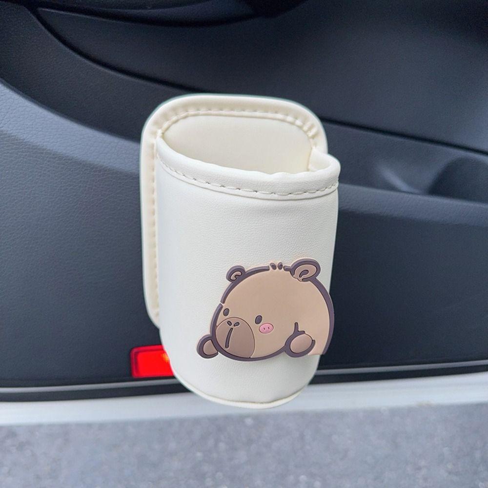 PU Leather Car Beverage Rack Panda Cup Stand Portable Car Cup Holder Car Interior Accessories