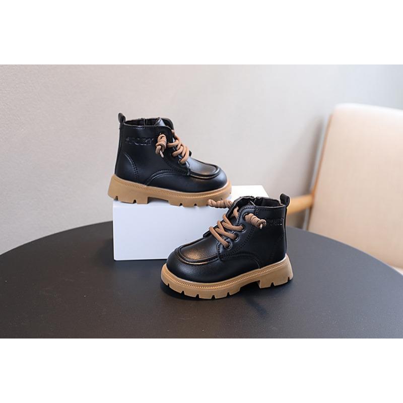 New Girls Winter And Autumn British Style Single Boots Boys Martin Boots Childrens Side Zipper Short Boots Single Boots