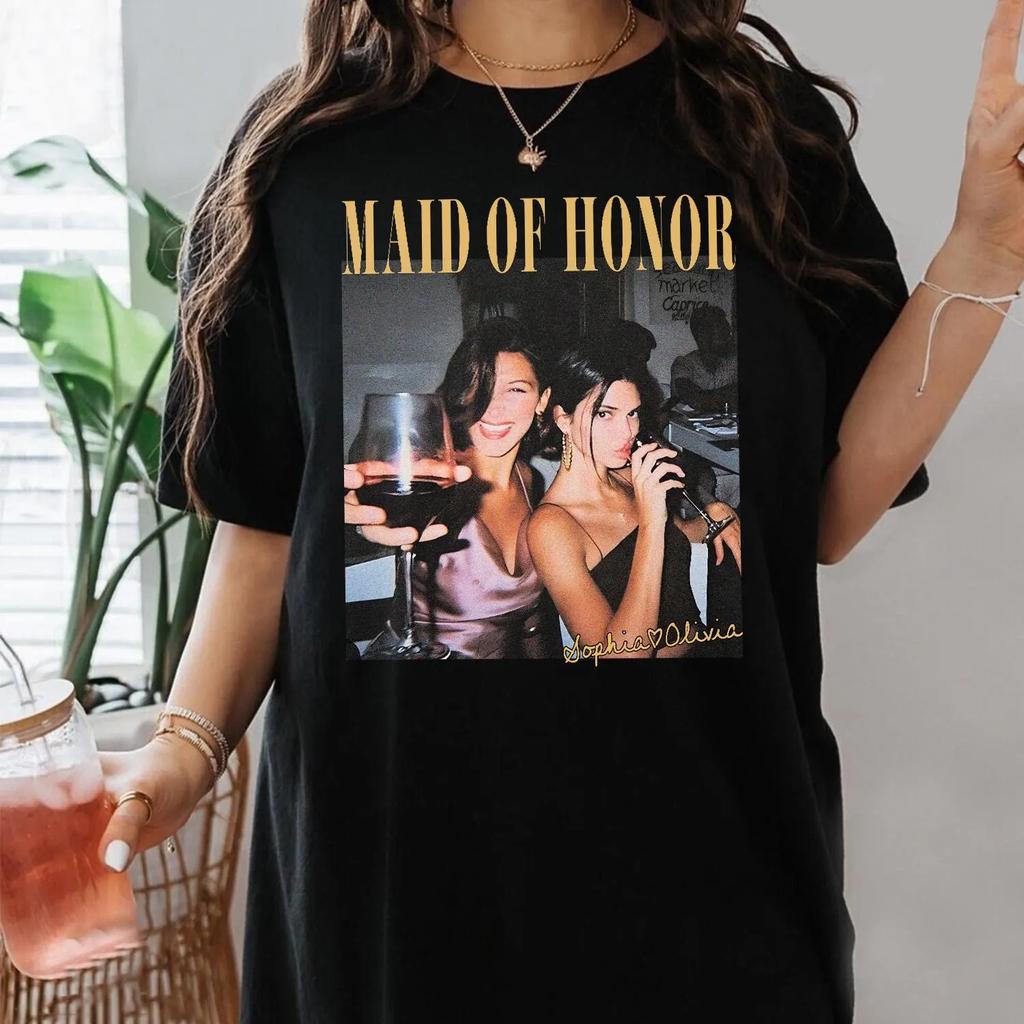 Personalized Maid of Honor Shirt Comfort Colors Custom Photo Bridesmaid Shirt MOH Bachelorette Party Tee Team Bride