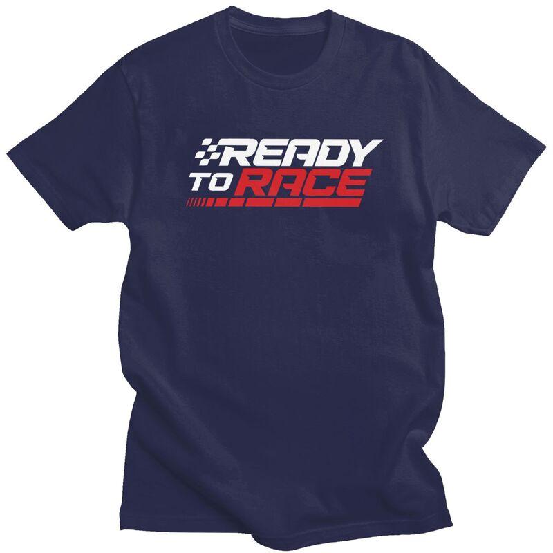 Мужские футболки Ready To Race на заказ 100% хлопок Топы Футболки для мотоциклистов Гонки Спорт Футболки с коротким рукавом Модные футболки
