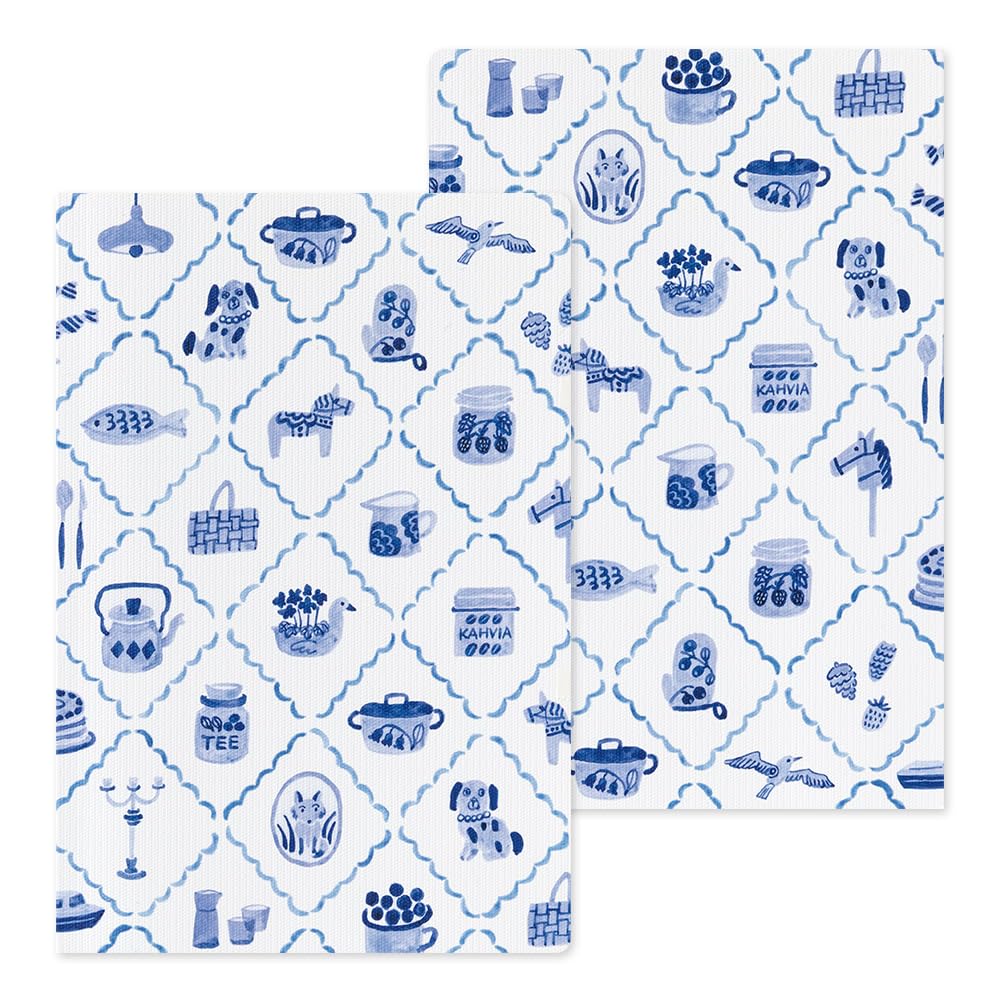 Midori Notebook Yurulog B6 Blue Nordic Pattern 15365006