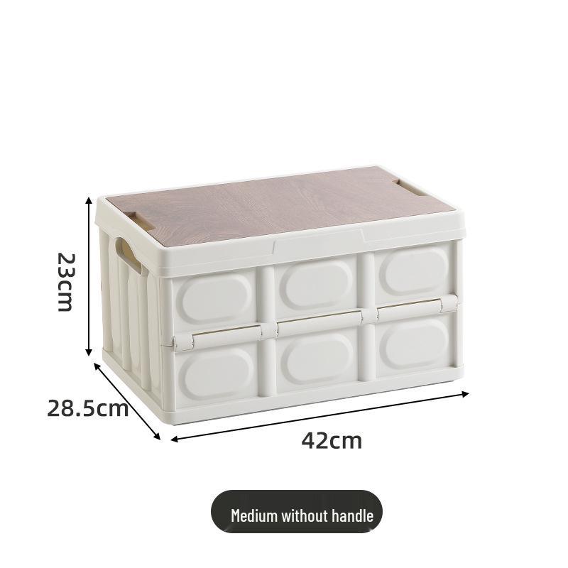 Портативная складная корзина для пикника с деревянной крышкой