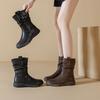 Autumn and Winter Women's Shoes, New Mid-calf Boots, Women's Boots, Versatile Boots, Retro Boots