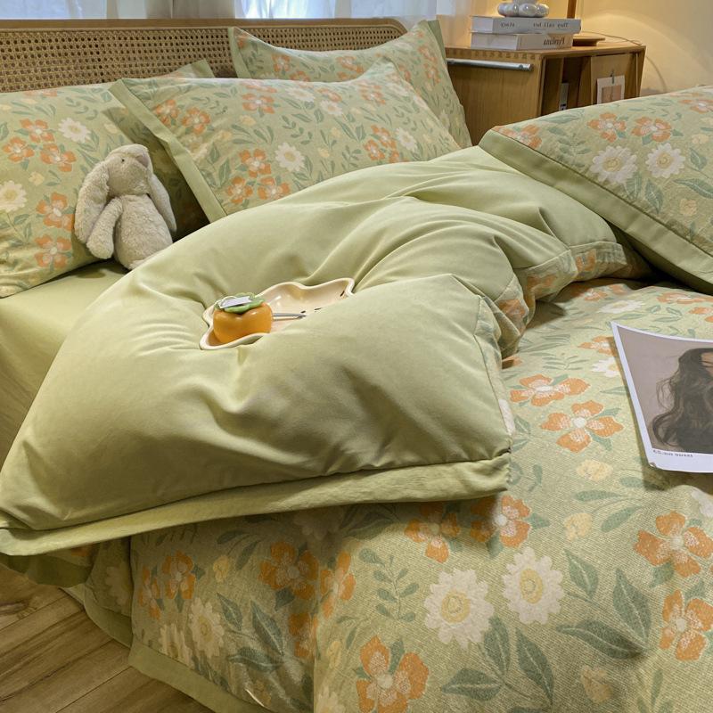 Категория А для беременных и младенцев, постельное белье из хлопка и льна, комплект из четырех предметов и комплект из трех предметов, простыня и пододеяльник из чистого хлопка