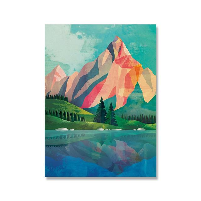 Абстрактный горный постер закат Велоспорт Холст Картина Скандинавская настенная живопись с принтом велосипедист подарки современная картина для декора гостиной