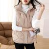 Женский зимний теплый жилет с капюшоном большого размера в корейском стиле, без рукавов, хлопковая парка с подкладкой, свободное модное пальто, новинка осени