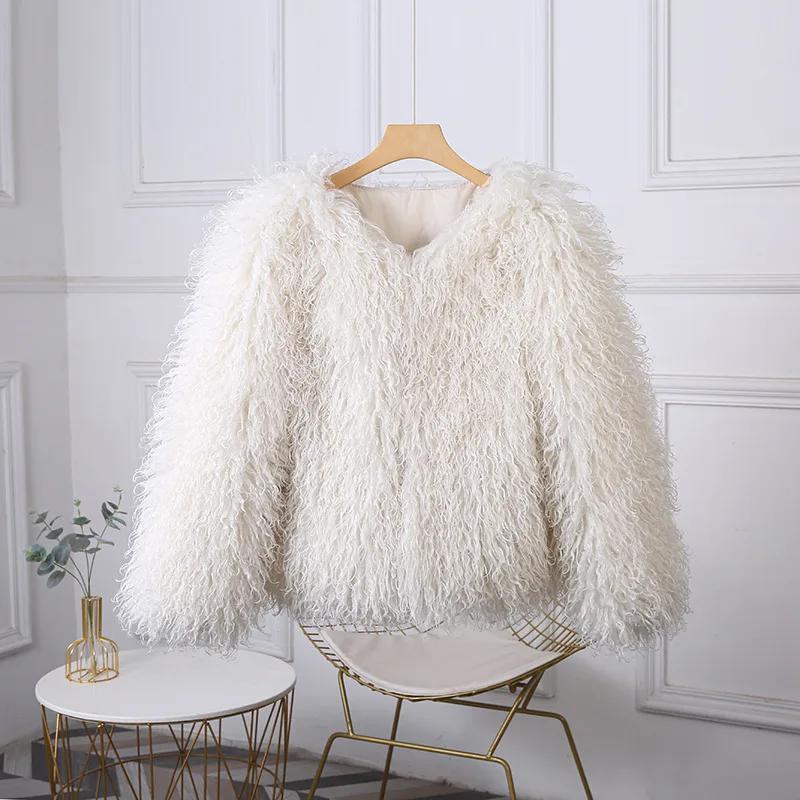 Fashion Luxury Cropped Faux Fur Coat Women's Winter Ins Hot Fluffy Short Faux Fur Jacket Street Style Warm Outwear