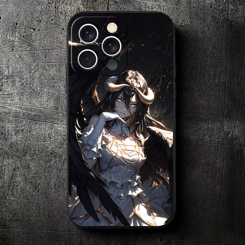 Мягкий чехол для телефона Albedo O-Overlords Аниме для iPhone 16 16E 17 Air 15 Pro Max 14 Plus 13 Mini 11 12 7 Черный чехол Задняя панель