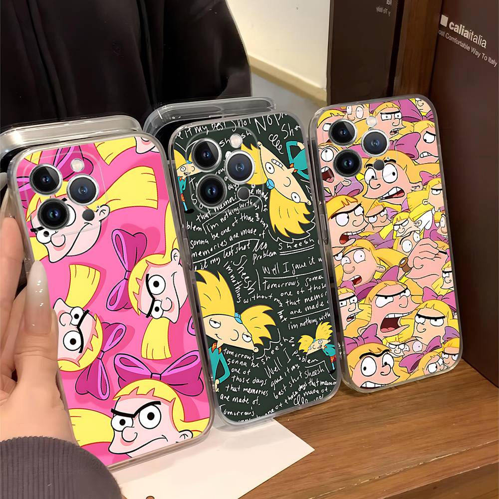 Привет A_Arnolds Мультяшный для iPhone 11 12 13 14 15 16 17 Pro Max Plus 13 Mini Силиконовый Мягкий Прозрачный Задний