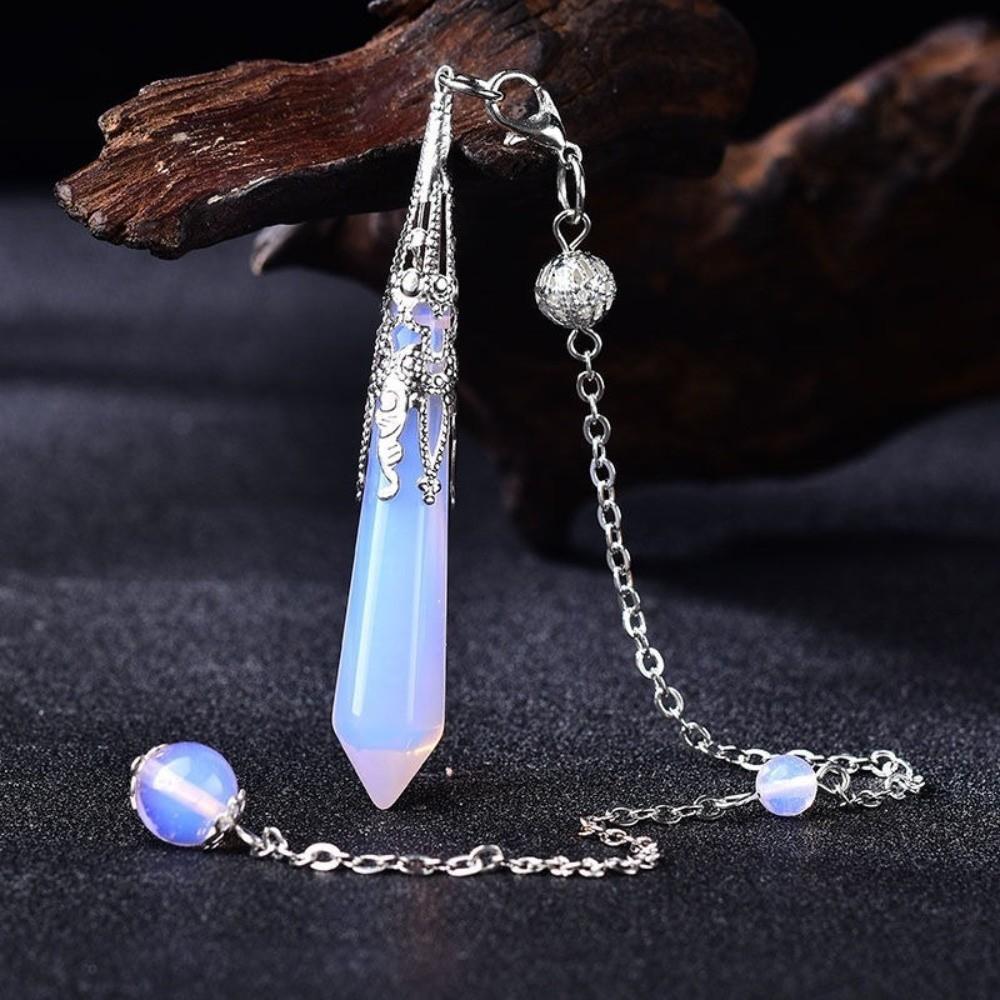 Energy Natural Crystal Pendulums Hexagon Cone Witch Spiritual Pendulos  Jewelry Gift