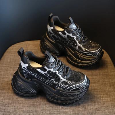 Модные 9 см Летние Туфли на Платформе-Танкетке из Натуральной Кожи с Воздушной Сеткой, Вулканизированные Лоферы, Модные Удобные Женские Массивные Кроссовки