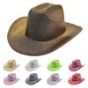 Halloween Party Colorful Cowboy Hat White Men and Women Light Cowboy Hat Pink Cold Light Fantasy Laser Hat