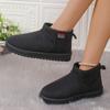Зимние новые женские сапоги большого размера с круглым носком, однотонные, среднего размера, на каблуке, замшевые, с плоской подошвой, короткие модные женские сапоги