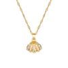 Shell Pearl Necklace Women'S Fashion Small Fresh Collarbone Chain Slightly Inlaid Zircon Simple Couple Collarbone