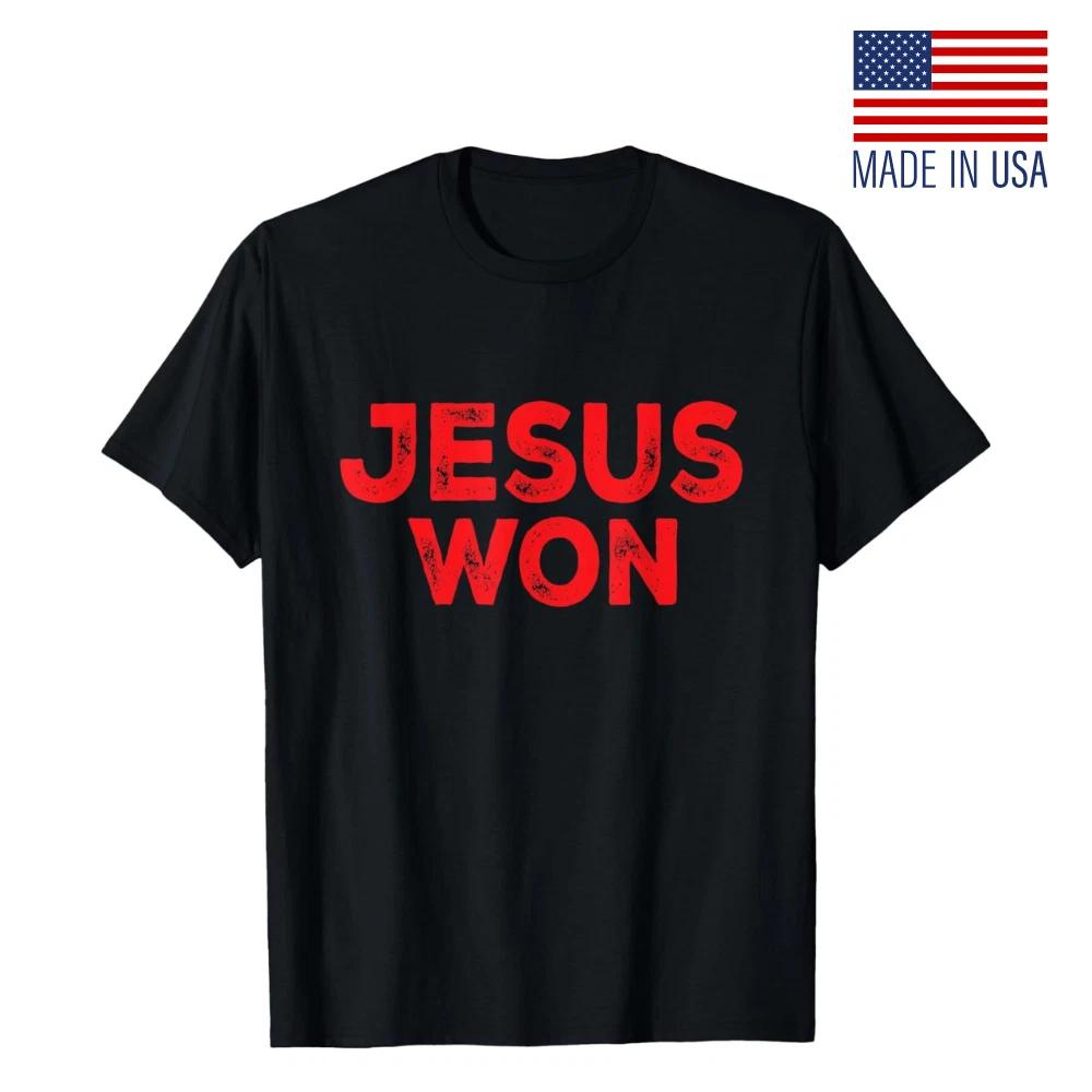 Jesus Won Faith Christian Quote Graphic T-Shirt Unisex | Fan-Made Reprint S-5XL