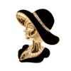 Crystal And Pearl Beauty Head Brooches For Women Black Color Fashion Girl Pin Elegant Accessories High Quality New