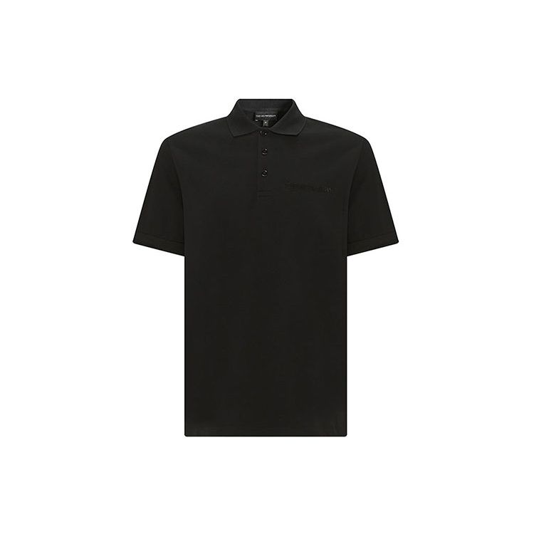 Emporio Armani Мужская футболка-поло с принтом на спине SS22, короткий рукав, черная 3L1F8P-1JX5Z-F017