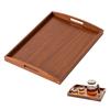 Wooden Serving Tray Handmade Rectangular Tray Wood Coffee Table with Cut Out Handles for Party Serving Pastries Snacks Mini Bars Tray for Kitchen