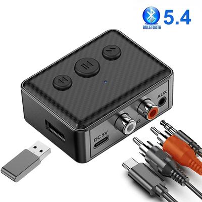 USB Bluetooth 5.4 Аудио Приемник Адаптер Беспроводной Стерео Музыка 3.5мм AUX RCA Поддержка Воспроизведения с USB-накопителя Для Настольного Динамика Усилителя