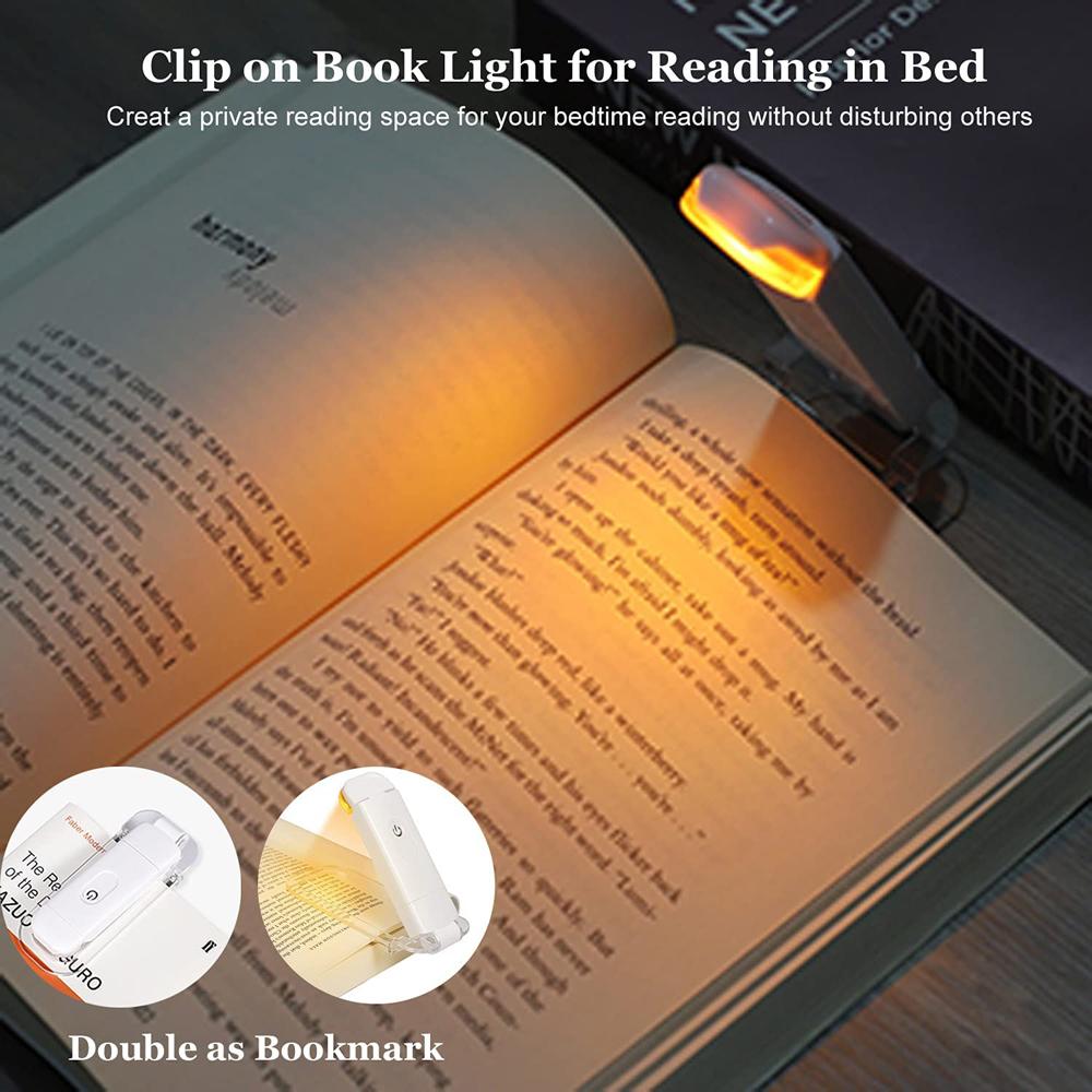Новый светодиодный USB-светильник для чтения книг с зажимом, регулируемая яркость, портативная лампа для чтения книг с закладкой