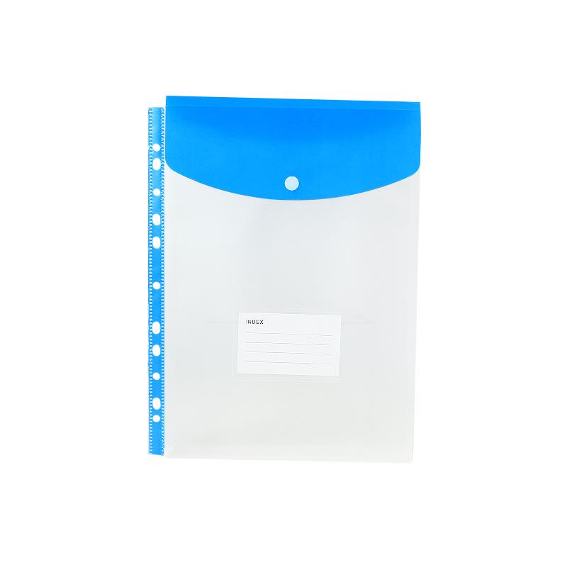 Прозрачный файл-папка A4 на 11 отверстий с кнопкой-застежкой и держателем для карт - Цветной органайзер для документов для студентов