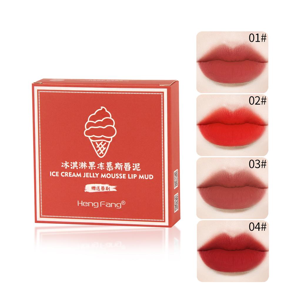 HengFang Jelly Mousse Водостойкий стойкий мусс для губ с грязью 1,8 г