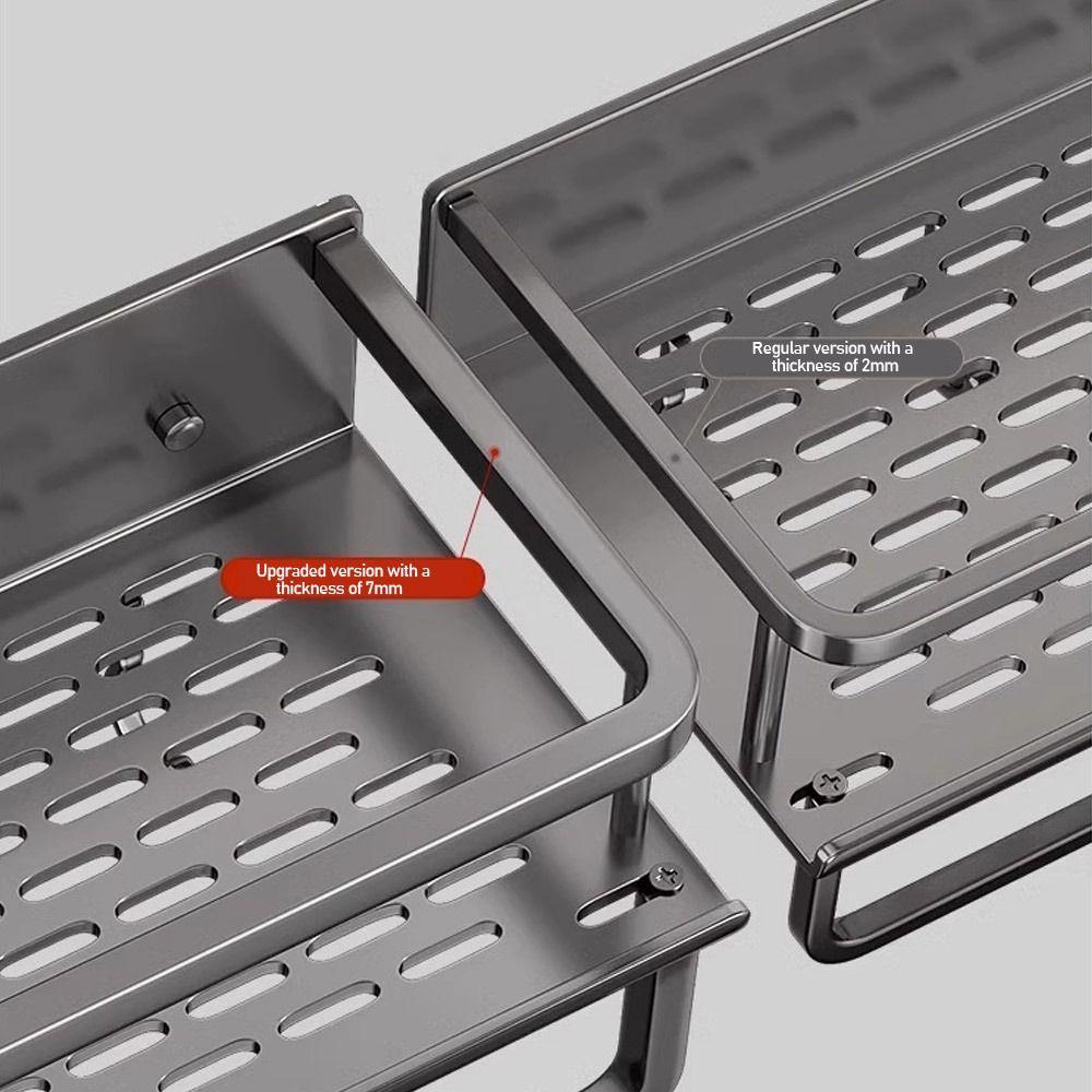 No Drill Shower Organizer Aluminum Corner Shower Shelf Multi-function Bathroom Shelves  Bathroom