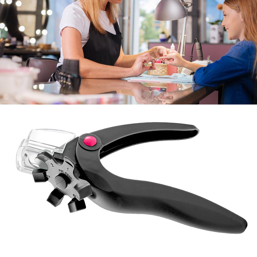 Adjustable Acrylic Nail Clippers with Sizer Professional Salon Stainless Steel Nail Tips Cutter Trimmer Black