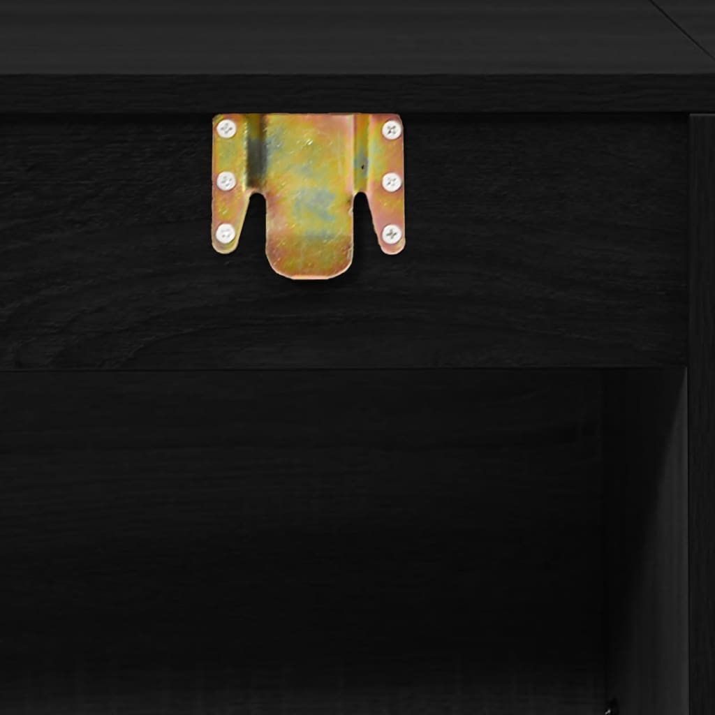 2 Piece Bathroom Furniture Set Black Particleboard