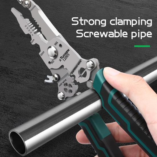 Складной инструмент для зачистки проводов с нескользящей ручкой Эргономичный дизайн Высокопрочные многофункциональные кусачки для кабеля Клещи для зачистки проводов