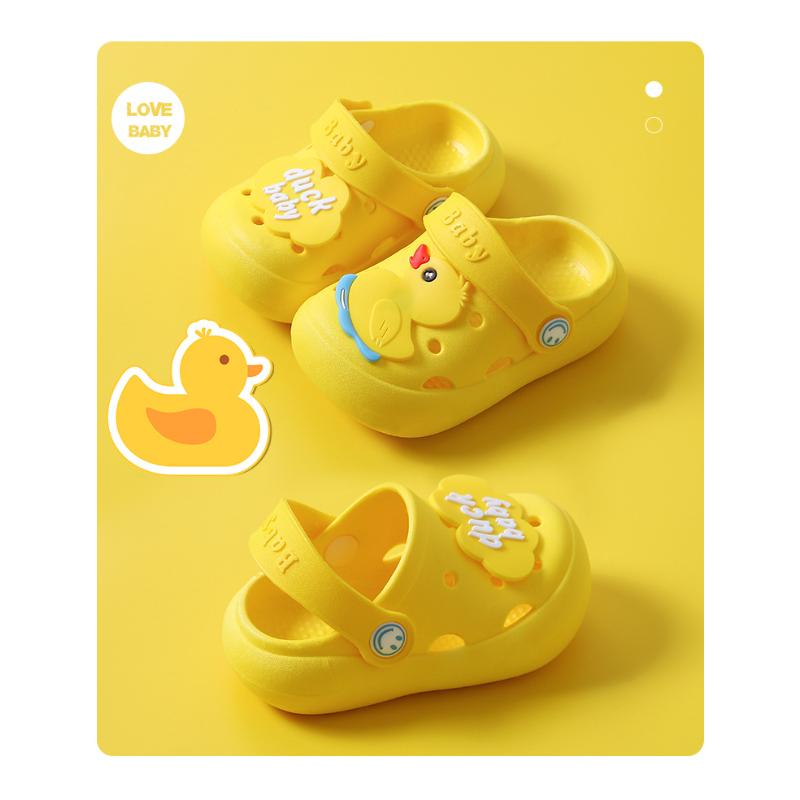 Детские тапочки, летние противоскользящие тапочки для мальчиков и девочек Baotou, детские тапочки с мягкой подошвой и отверстиями для малышей