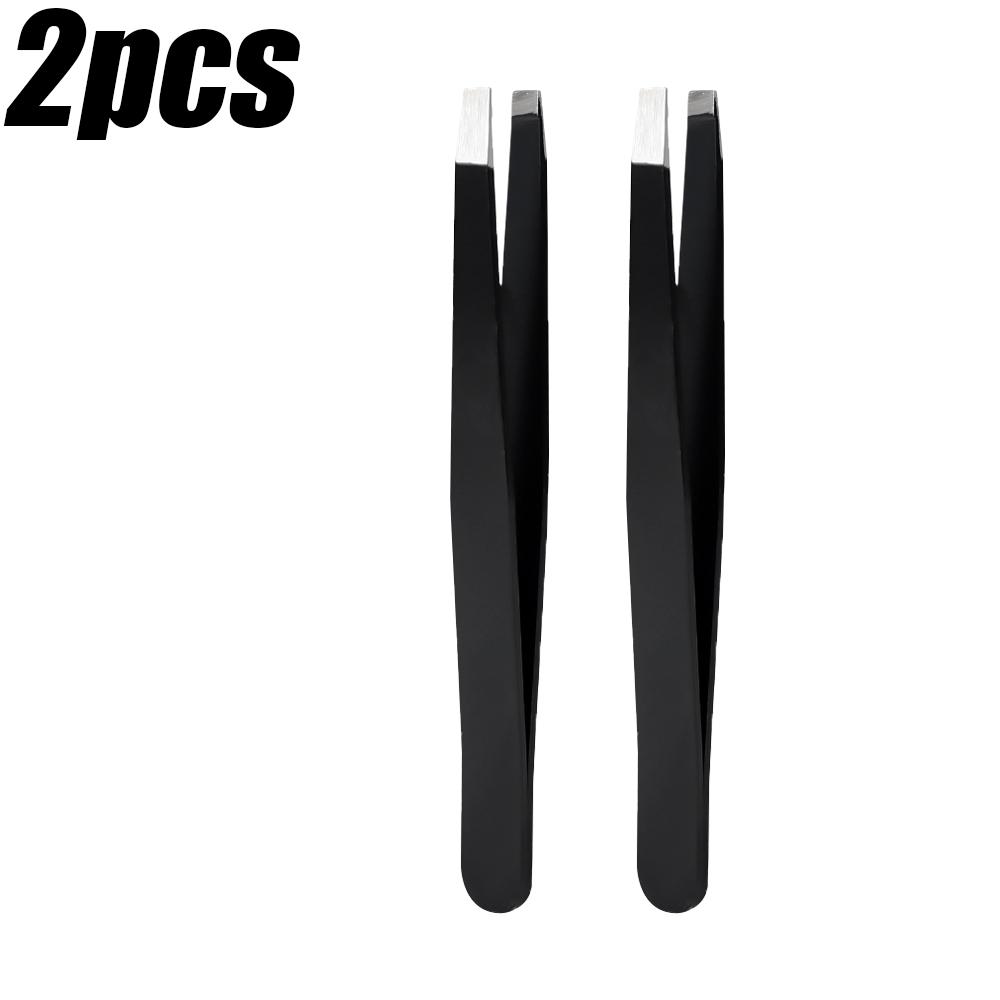 1/10pcs Black Precision Eyebrow Tweezers Stainless Steel Eye Brow Tools Professional Facial Hair Removal Shaping Makeup Tool Kit