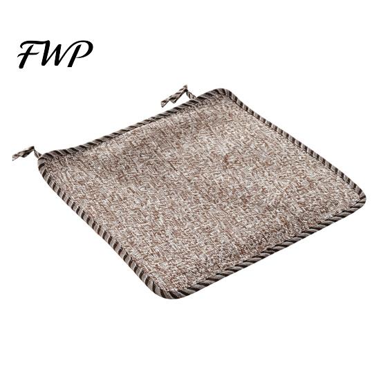Retro Lace Trim Chair Mat Cotton Linen Pad with Ties, Striped Plaid Decorative Seat for Rattan Chairs Trim, Breathable Dining Office Summer