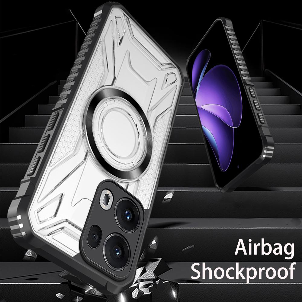 KEYSION Прозрачный магнитный чехол для TECNO Spark Go 2023 Pop 7 Pro Силикон+ПК Противоударная задняя крышка для телефона для Infinix Smart 7