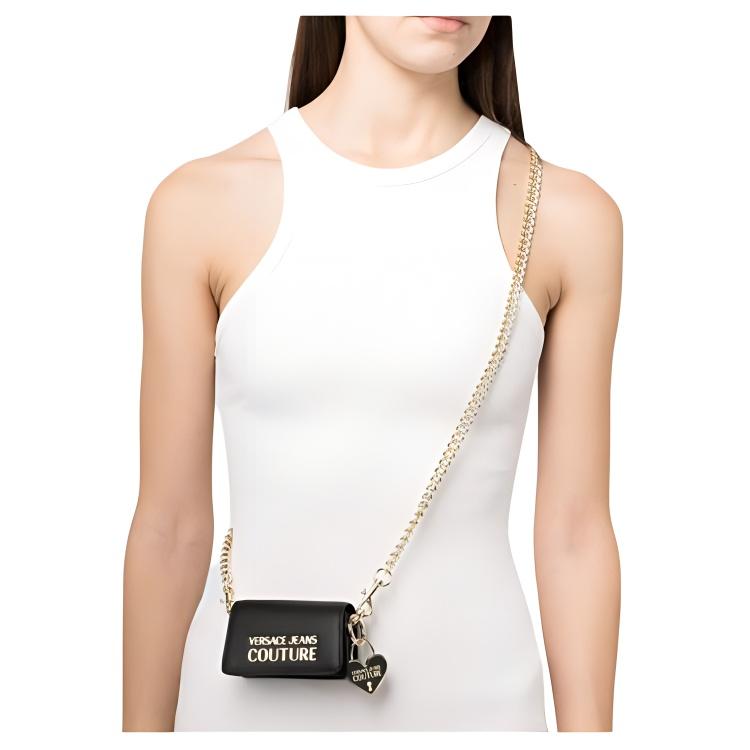 Versace Jeans Couture Сумка через плечо с цепочкой и логотипом-буквой Женские сумки Черный 74VA4BC9ZS467899
