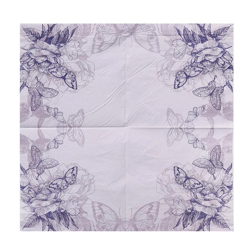 20pcs/Pac 33*33cm 2-Ply Disposable Party Napkin Floral Pattern