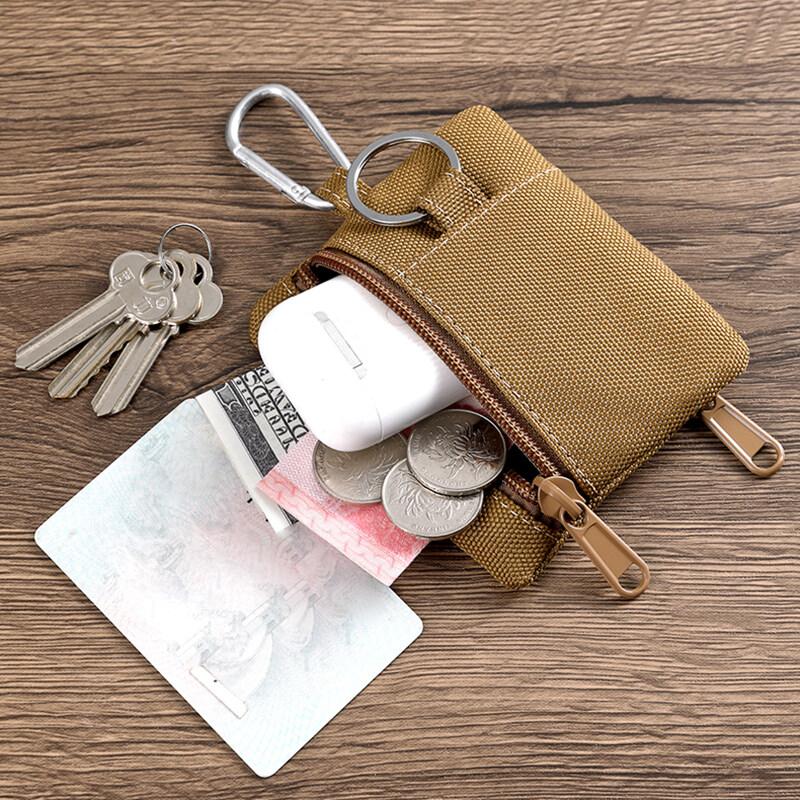 Молодежный холщовый мини-кошелек для ключей для студентов, маленькая сумка для денег и карт, тканевый детский простой мешочек на молнии