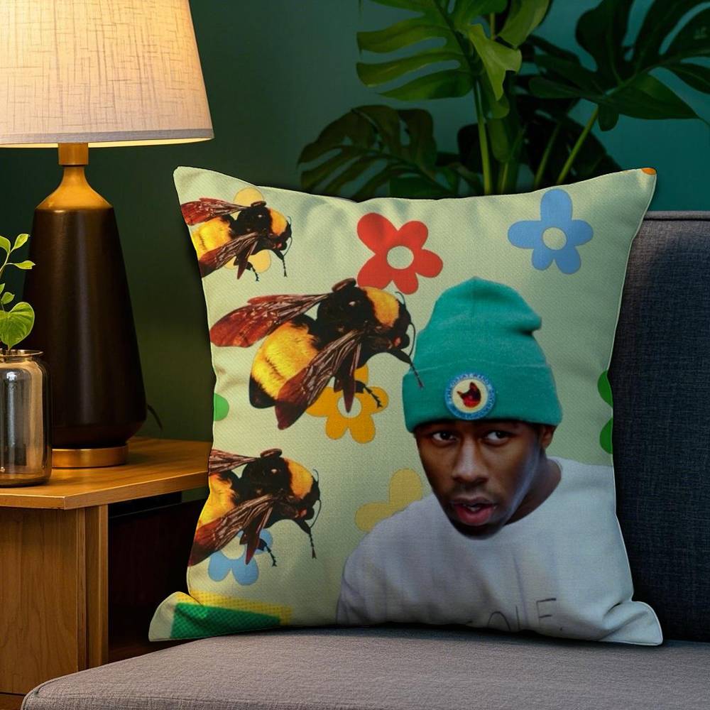 Rapper TTyler Creator Pillow Case Plush Fabric Soft Double Sided Print Sofa Cushion Cover Throw Pillow Covers