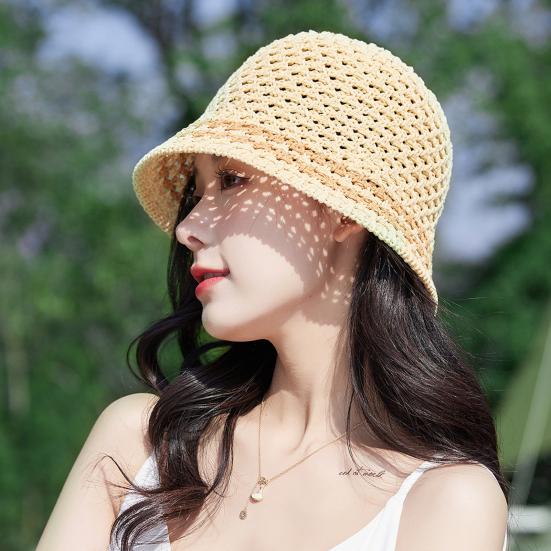 Декоративная круглая стильная женская шляпа от солнца с короткими полями и защитой от ультрафиолета, летняя