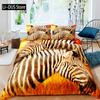 Комплект постельного белья с принтом «зебра», стеганый декоративный 3-х компонентный пододеяльник с полосатым принтом «зебра» и 2 наволочками, размер King Size