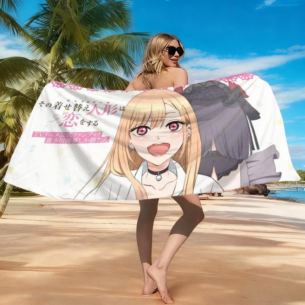 VIKAMA My Dress Up Darling Marin Kitagawa Beach Towel Quick-drying Suitable for Swimming Beach Pool Gym Summer Gift for Friends