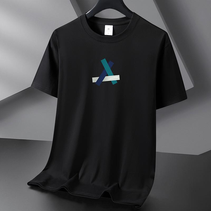 QICED Summer Short-sleeved T-shirt Men's O-neck Trend Bottom Shirt