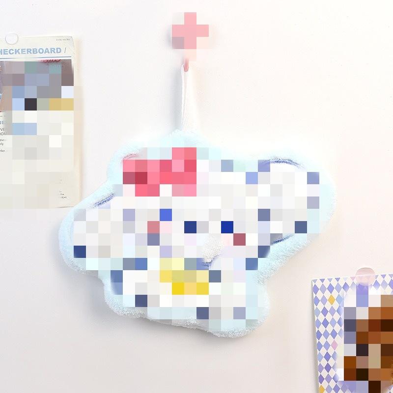 Cartoon cute hanging hand towel soft absorbent thickened hair loss bathroom kitchen handkerchief children's hand cloth