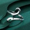 Роскошное нерегулярное двойное кольцо со змеиной головой изумруда для пар, кольцо для женщин, свадебные украшения из стерлингового серебра, креативное кольцо в виде змеи, ювелирные изделия из стерлингового серебра