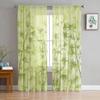Green Bamboo Leaves Sheer Curtains Tulle for Living Room Bedroom Kitchen Voile Drapes Home Decoration Window Treatment
