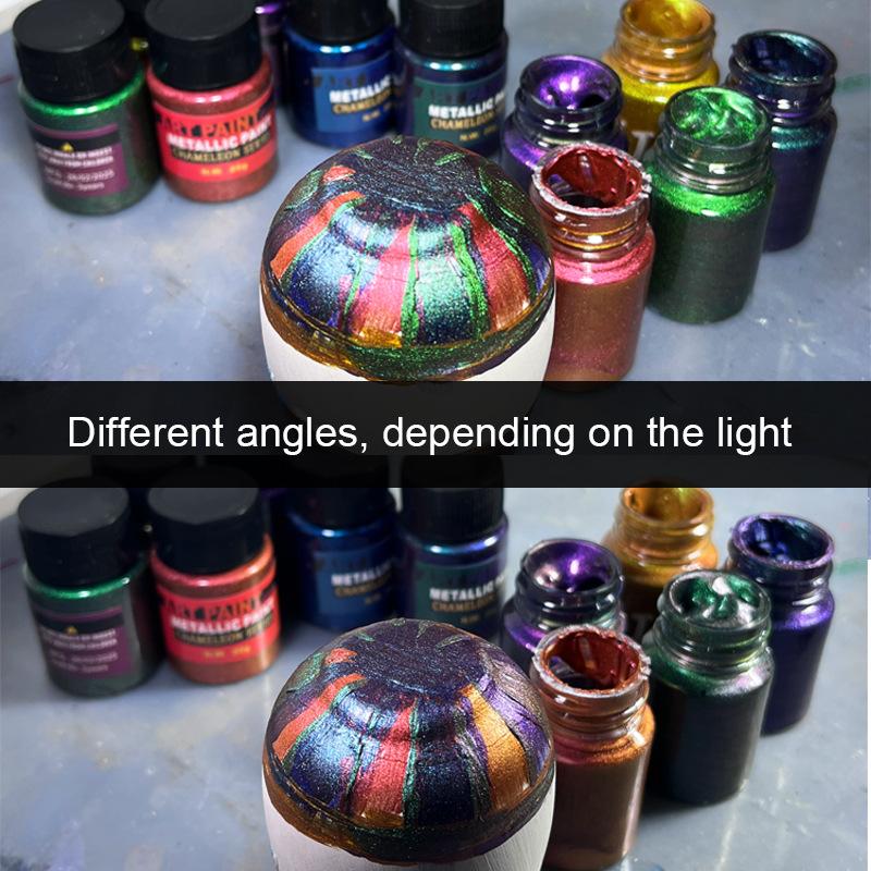 12 Colors Chameleon Color Shift Paint Iridescent Angle Changing Pigment DIY Handcraft Art Drawing Pigment for Artists Creation