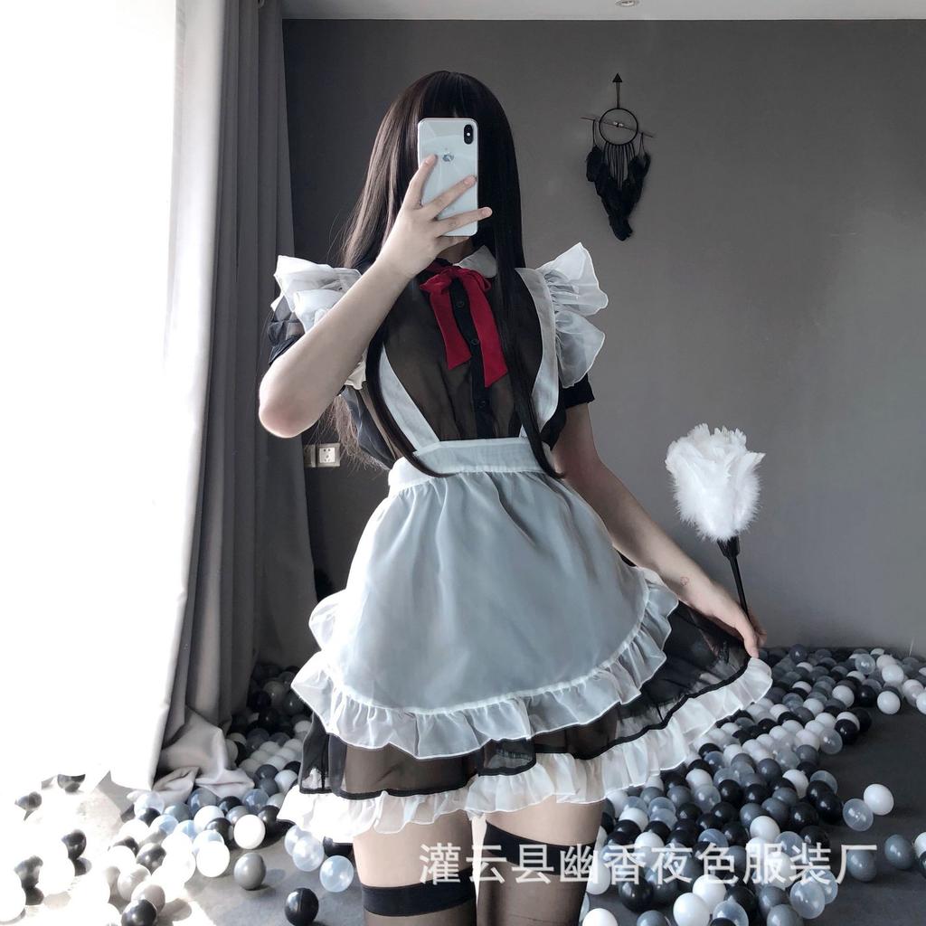 Сексуальное нижнее белье униформа соблазнение ремень фартук сетка перспектива косплей сексуальный костюм горничной