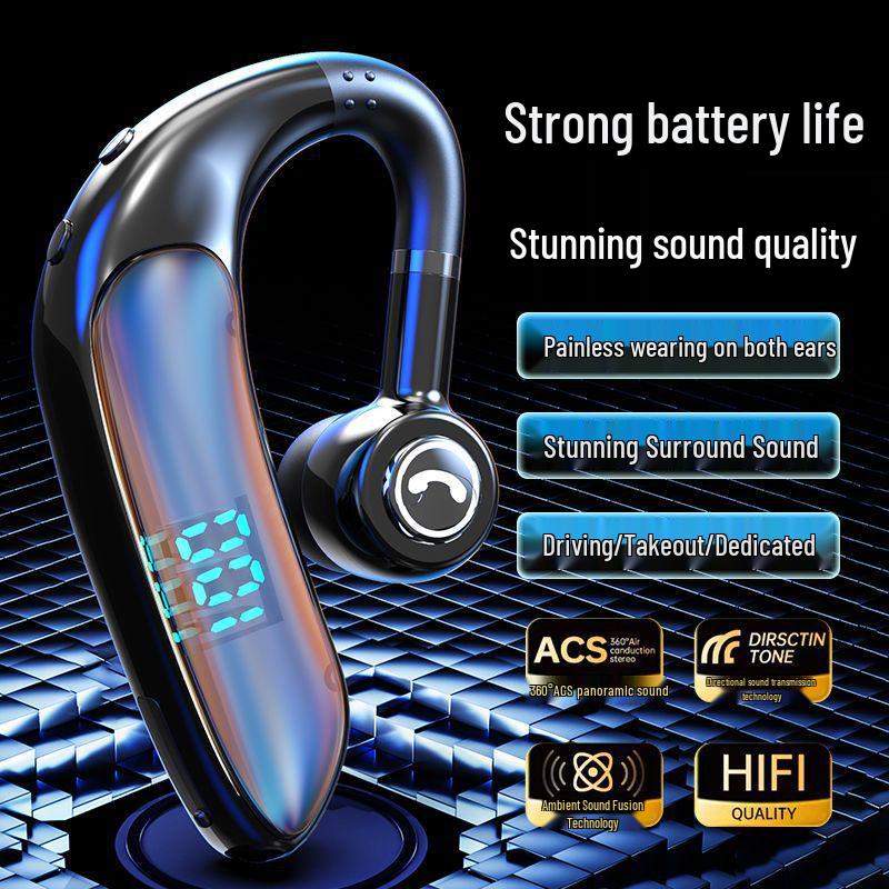2025 Bluetooth Ear-Hook Headphones with Ultra-Long Battery Life, Compatible with Android, Apple, Xiaomi - Perfect for Business, Taxi, and Takeaway Use
