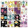 Комплект из 16 штук Fat Quarter, с принтом совы, 18 x 22 дюйма, лоскутная ткань своими руками из 100% хлопка, предварительно разрезанная ткань для квилтинга